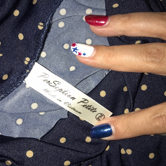 Perseption Petite PM sleeveless blue/cream - Picture 4 of 5